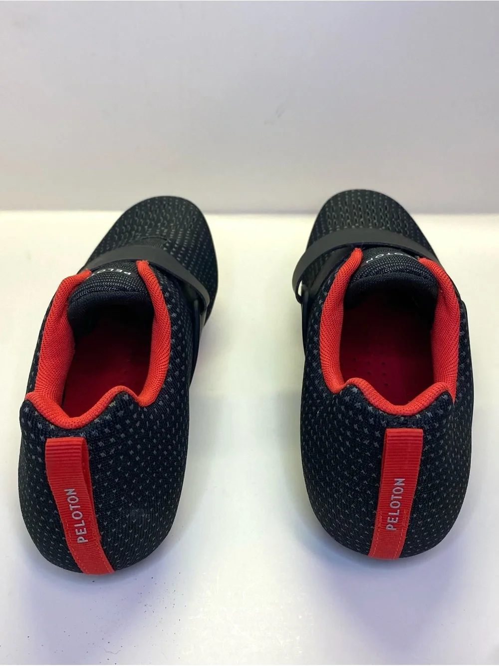 Peloton Black and Red Knit Workout Shoe